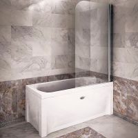 Шторка на ванну Radomir 75x140 R профиль Хром стекло прозрачное арт-1-10-0-2-0-100 — фото 2, Шторки для ванной распашные