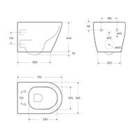 Унитаз подвесной безободковый CEZARES STYLUS-TOR арт-CZR-6601-TH-TOR/CZR-870-SC — фото 10, Подвесные унитазы