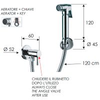 Гигиенический душ с запорным вентилем Remer Хром арт-332RELA — фото 2, Гигиенические души