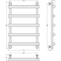 Водяной полотенцесушитель Сунержа Атлант 800x500 Белый матовый арт-30-0226-8050 — фото 3, Водяные полотенцесушители