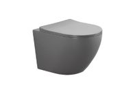 Унитаз подвесной безободковый AQUATEK ЕВРОПА 525*360*320мм, матовый серый, тонкое сиденье арт-AQ1901-MG — фото 8, Подвесные унитазы