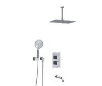 Встраиваемый комплект для ванны с верхней душевой насадкой, лейкой и изливом арт-A171568 Thermo — фото 1, Встраиваемые душевые комплекты