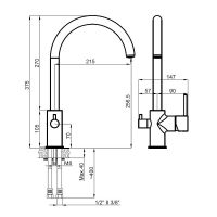 Товар: Смеситель для кухни Azario Tasco Хром арт-AZ-15164421 - фото 2 Смеситель для кухни Azario Tasco Хром арт-AZ-15164421 — фото 2, Смесители для кухни