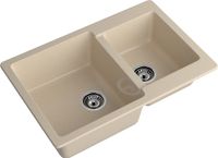GRANFEST Мойка PRACTIK 780K 2 чаши 780*510мм кашемир арт.GF- арт-P-780K кашемир — фото 1, Кухонные мойки