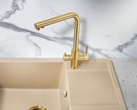 Смеситель для кухни Milacio Ultra Золото брашированное арт-MCU.553.GD — фото 4, Смесители для кухни