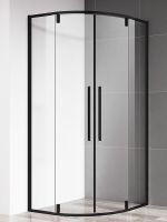 Душевой уголок AQUAme 90x90 профиль Черный матовый стекло прозрачное арт-AQM7101-2-9 — фото 5, Душевые уголки четверть круга