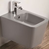 Биде CeramaLux подвесное Светло-серое матовое арт-5370MH — фото 1, Биде подвесные