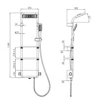 Душевая система AQUAme с термостатом Черная матовая арт-AQM8003B — фото 2, Душевые панели