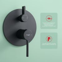 Душевая система Raglo Черная матовая арт-R20.27.06 — фото 5, Встраиваемые душевые комплекты