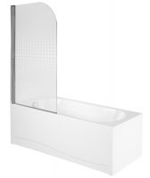 Шторка на ванну Parly 130х75 7177 профиль Хром стекло прозрачное арт-F04 — фото 1, Шторки для ванной распашные