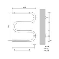 Товар: Водяной полотенцесушитель Melodia della vita Simple Shelf М-образный 50х40х1 с полкой Поли арт-MTRSS5040 - фото 2 Водяной полотенцесушитель Melodia della vita Simple Shelf М-образный 50х40х1 с полкой Поли арт-MTRSS5040 — фото 2, Водяные полотенцесушители