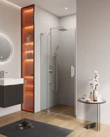 Душевая дверь в нишу CEZARES арт-SLIDER-B-1-80/90-C-Cr — фото 1, Распашные душевые двери