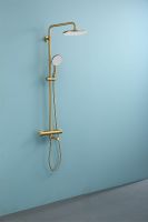 Душевая система Raglo с термостатом Золото матовое арт-R20.26.03 — фото 15, Душевые стойки