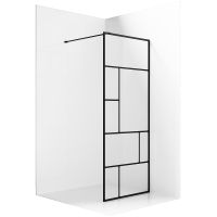 Душевая перегородка Ambassador Walk-in 100х200 профиль Черный стекло прозрачное арт-15031213 — фото 1, Душевые перегородки