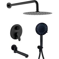 Душевая система ALMAes Ruver Черная матовая арт-TVZ-8830 — фото 1, Встраиваемые душевые комплекты