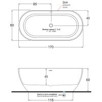 Ванна из искусственного камня Gruppo Treesse Clivia 170x80 без гидромассажа арт-V447BO — фото 7, Ванны из искусственного камня