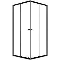 Душевой уголок Melodia della vita Cube 100x100 профиль Черный стекло прозрачное арт-MCNCB100100TBk — фото 1, Квадратные душевые уголки