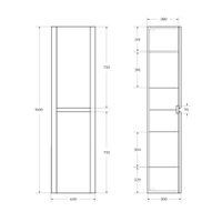 Товар: Шкаф-пенал подвесной CEZARES арт-RELAX-1500-2A-SO-SAT-P - фото 10 Шкаф-пенал подвесной CEZARES арт-RELAX-1500-2A-SO-SAT-P — фото 10, Пеналы для ванной комнаты