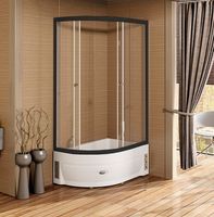 Душевой уголок Radomir Соул 2 120x80 R профиль Черный стекло прозрачное арт-1-03-6-2-0-0090 — фото 3, Асимметричные душевые уголки