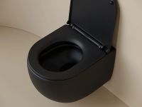 Унитаз Ceramicanova UP Rimless подвесной Черный матовый с сиденьем Микролифт арт-CN4007MB — фото 8, Подвесные унитазы