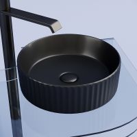 Раковина-чаша Ceramicanova Element 36 Черная матовая арт-CN6057MB — фото 12, Раковины накладные