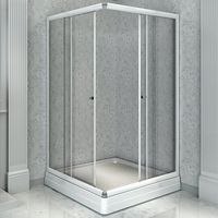 Душевой уголок Radomir 100x100 с поддоном профиль Белый стекло прозрачное арт-1-03-1-0-0-1190 — фото 1, Квадратные душевые уголки