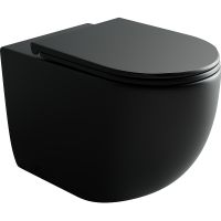 Унитаз Ceramicanova Metropol Rimless приставной Черный матовый с сиденьем Микролифт арт-CN4004MB — фото 1, Приставные унитазы