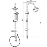 Душевая система Accoona Хром арт-A8399 — фото 2, Душевые стойки