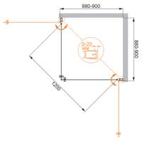 Душевой уголок CEZARES арт-ELENA-W-A-2-90-C-Cr — фото 3, Квадратные душевые уголки