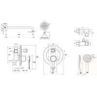 Душевая система Bronze de Luxe Yasmina Хром арт-NT800/B02-2 — фото 2, Встраиваемые душевые комплекты