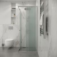 Душевое ограждение Niagara Eco (100х100х190) квадрат,раздвижное,хром,стекло матовое,1 арт-NG-1010-14QMT — фото 2, Квадратные душевые уголки