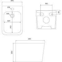 Биде Iddis Bild подвесное Черное матовое арт-BILRB02i82 — фото 4, Биде подвесные