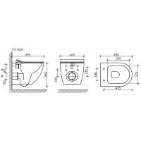 Комплект унитаза с инсталляцией Ceramicanova Metropol с сиденьем Микролифт и клави арт-CN4002_1002M_1000 — фото 8, Комплекты унитаз + инсталляция