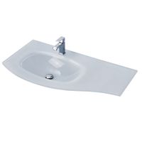 Стеклянная раковина левосторонняя CEZARES Extra Bianco арт-82409 — фото 1, Раковины встраиваемые сверху