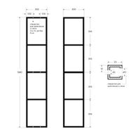 Металлическая четырёхъярусная сварная подвесная полка CEZARES арт-CADRO-30/30/160-4C-SO-MET-ST — фото 2, Комплектующие для мебели в ванной