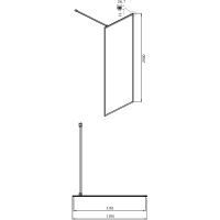Душевая перегородка Ambassador Walk-in 120х200 профиль Черный стекло тонированное арт-15032216 — фото 2, Душевые перегородки