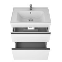 Тумба GRACE PLUS, 60 см, подвесная/напольная, 2 ящика, с опорами, белый глянец арт-99.0904 — фото 12, Тумбы под раковину