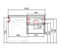 Столешница под раковину Jorno Wood 122 Темное дерево арт-Wood.06.122/DW — фото 4, Столешницы под раковину