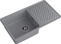 GRANFEST Мойка QUARZ 53 1-чаша+крыло 860*480мм темно-серый арт.GF-ZL- арт-53 темно-серый — фото 2, Кухонные мойки