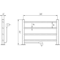 Электрический полотенцесушитель Domoterm Полка DMT-T4 38x53 EK L Хром арт-DMT-T438x53EKL — фото 2, Электрические полотенцесушители