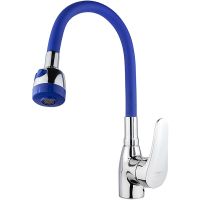 Смеситель для кухни Melodia della vita Ostessa Хром Синий арт-MDV40616Blue — фото 1, Смесители для кухни