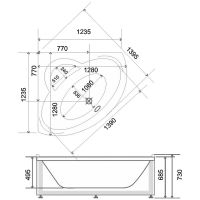 Акриловая ванна BellSan Калипсо 128x128 без гидромассажа арт-4627171530288 — фото 3, Акриловые ванны