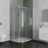Душевой уголок Ambassador Queen 120х80 профиль Хром стекло прозрачное арт-11011103R — фото 1, Асимметричные душевые уголки