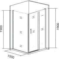 Душевая стенка Good Door Cofe SP-100-C-CH 100 профиль Хром стекло прозрачное арт-КФ00038 — фото 2, Боковые стенки