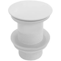 Донный клапан CeramaLux click-clack Белый матовый арт-RD002MW — фото 1, Донные клапаны