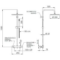 Товар: Душевая система Remer Elegance с термостатом Белая матовая арт-EQ32X7MMM20BO - фото 2 Душевая система Remer Elegance с термостатом Белая матовая арт-EQ32X7MMM20BO — фото 2, Душевые стойки