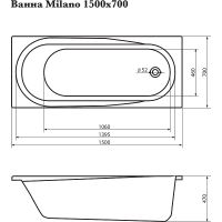 Товар: Акриловая ванна Corpa Nera Milano 150x70 без гидромассажа арт-CN05007WH - фото 4 Акриловая ванна Corpa Nera Milano 150x70 без гидромассажа арт-CN05007WH — фото 4, Акриловые ванны