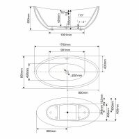 Акриловая ванна Swedbe Vita 170x80 без гидромассажа арт-8805 — фото 7, Акриловые ванны