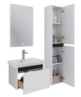 Тумба Luxury, 70 см, подвесная, 1 ящик, белый матовый арт-99.2010 — фото 3, Тумбы под раковину