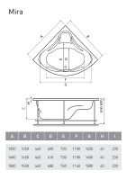 Акриловая ванна Relisan Mira 135х135 без гидромассажа арт-Гл000000545 — фото 8, Акриловые ванны
